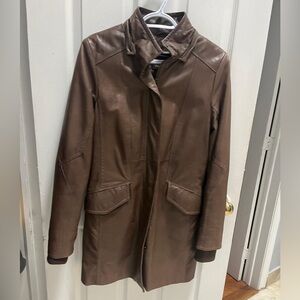 Women's Brown Leather Coat